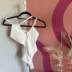 Maniere de Voir White Ribbed Bodysuit UK 8 US 4
